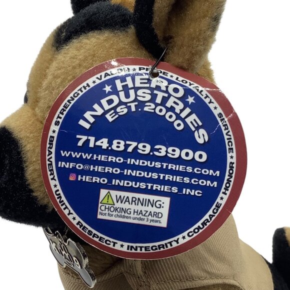 Hero Industries K9 Hero Plush Dog Toy Model Belgian Malinois Shepherd 9” - Picture 5 of 8